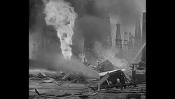 Oil well fire in Santa Fe Springs, CA News Clip