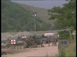Final day of Serb troop deployment in buffer zone. News Clip