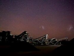 WS TS T/L View of machinery at night / Queensland, Australia Stock Footage