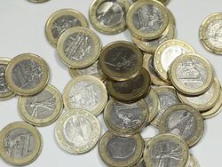 Coins Piling Stock Footage