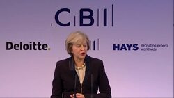 Theresa May addresses business leaders at the CBI conference News Clip