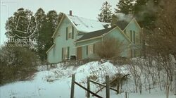 Static shot of a country home in the countryside by day in the snow, clip 10 Stock Footage
