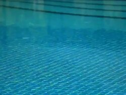 Swimming pool blue water Stock Footage