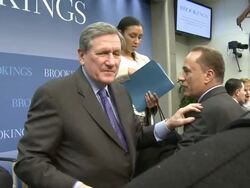 broll of Ambassador Richard Holbrooke following sp Stock Footage