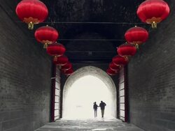 MS Gate of city wall/xian,shaanxi,China Stock Footage