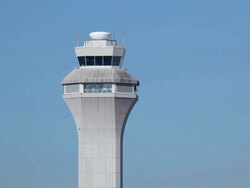 airport air traffic control tower ATC Stock Footage