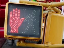 CU Pedestrian crossing sign counting down from ten / New York, United States Stock Footage