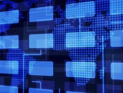 Flow chart and earth background. Stock Footage