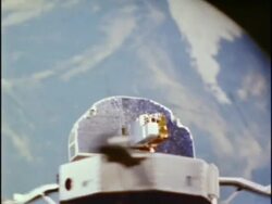 Orbiting Solar Observatory satellite model Stock Footage