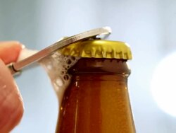 Opening of beer cap Stock Footage
