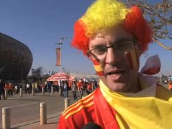 CLEAN: Fans arrive for historic final.  News Clip