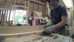 Craftsmen are cutting wood for making furniture Stock Footage