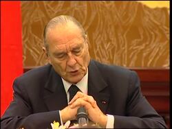 WRAP Chirac and Hu at welcoming ceremony, presser, Chirac with Wen Instructional Video