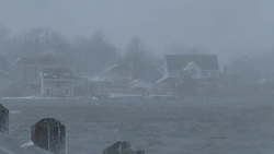 Historic Blizzard, Snowstorm, Whiteout Conditions - Jersey Shore Stock Footage