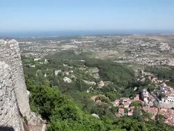 Sintra, view of the city from the castle of the Moors, Sintra Stock Footage