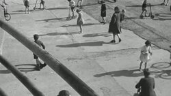 1948 MONTAGE Members arriving and enjoying the facilities at the Pioneer Health Centre in Peckham / London, England Stock Footage