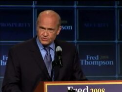 One day after throwing his hat into the presidential ring, Fred Thompson campaigns in Iowa News Clip