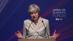May and Abe sign agreements at business forum News Clip