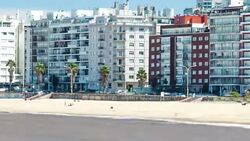 Time lapse of Pocitos beach, Montevideo, Uruguay Stock Footage