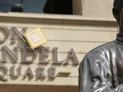 General View Of Nelson Mandela Square in Johannesburg Stock Footage