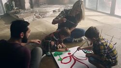 Family painting Stock Footage