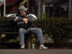 Economically Distress Man in Urban Setting - Multi Stock Footage