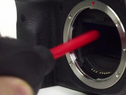 Cleaning of a digital camera Stock Footage