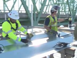 Highway Bridge Construction in Missouri Stock Footage