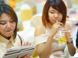 two young adult are joyful on event Stock Footage