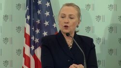 Clinton warns Syria on chemical weapons, pushes US bid for Czech nuclear project News Clip