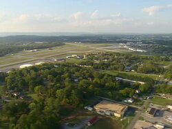 WS AERIAL View of Chattanooga Metropolitan Airport / Chattanooga, Tennessee, United States  Stock Footage