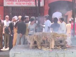 MS PAN Body being cremated  / Kathmandu, Central, Nepal Stock Footage
