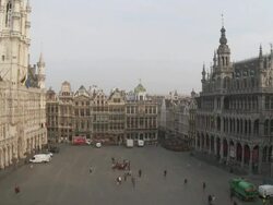 WS T/L View of La Grand Place at morning UNESCO world heritage / Brussels, Brussels Capital Region, Belgium   Stock Footage