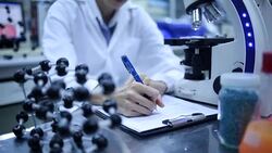 Researchers working in laboratory Stock Footage