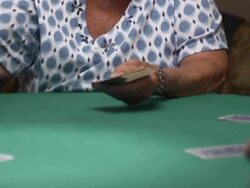 Senior Woman Deals Cards Stock Footage