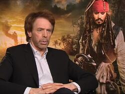 INTERVIEW Jerry Bruckheimer on working with amazing actors, writers, directors and more at the Pirates of the Caribbean - On Stranger Tides junkets at London England. (Footage by WireImage Video/GettyImages) Stock Footage
