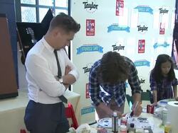 Zac Hanson, Taylor Hanson, and Isaac Hanson of the band Hanson  Stock Footage