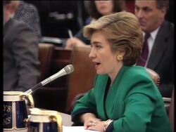 American First Lady, Hillary Clinton, presents her health care reform plan to Congress. News Clip