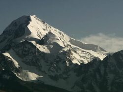 CU of Huayna Potosi glacier in Andes Region of Bolivia Stock Footage