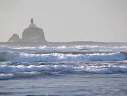 HD lighthouse off Oregon Coast Stock Footage