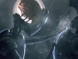 Robots swapping brain loop - mindless work Stock Footage