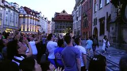 Old Town Square in Prague Stock Footage