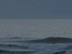 Lonely Boat at Sea Stock Footage