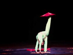 MS Chinese acrobats/xian,shaanxi,China Stock Footage