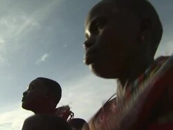 Maasai Ceremony - Women dancing, close up low angle Stock Footage