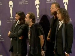 21st Annual Rock and Roll Hall of Fame Induction Ceremony press room Stock Footage