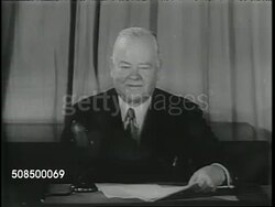 Former President Hoover Gives World Famine Report News Clip