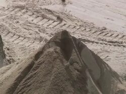 HA CU Heap of sand at potassium mine, Thuringia, Germany Stock Footage