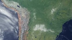 Paraguay  pops up after earth zoom  (with alpha matte) Stock Footage