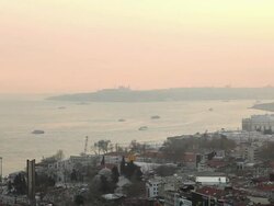 WS View of Cityscape with ocean / Istanbul, Turkey Stock Footage
